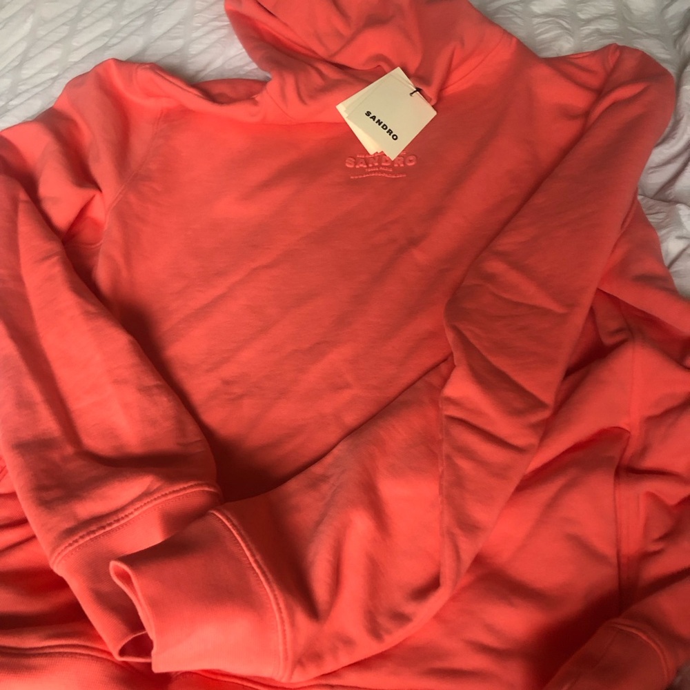 Sandro Pink Oversized Long Sleeve Hoodie